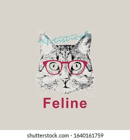 feline slogan for different apparel and T-shirt. - Vector
