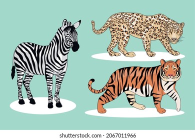 Katzen und Zebra-Wildtiere