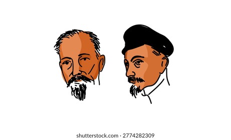 Felix Dzerzhinsky portrait, vector color illustration
