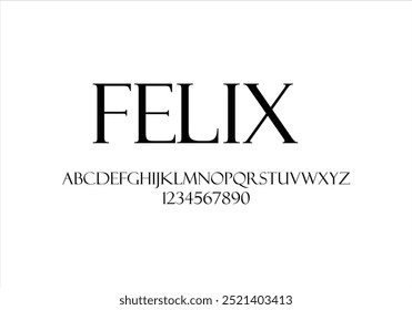 Felix font for logo and headline. Isolated vector typeset