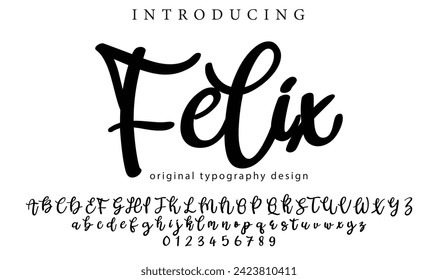 Felix Font Stylish brush painted an uppercase vector letters, alphabet, typeface