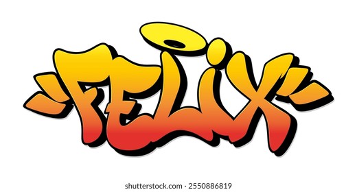 Felix name in graffiti style. Vector illustration.