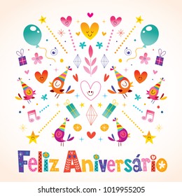 Feliz Aniversario Brazilian Portuguese Happy Birthday card