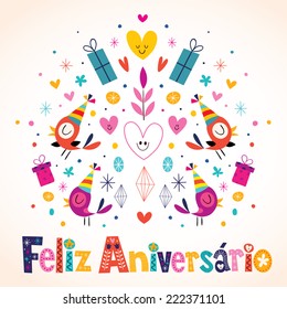 Feliz Aniversario Brazilian Portuguese Happy Birthday card