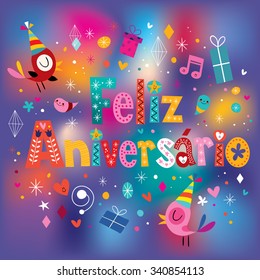 Feliz Aniversario Portuguese Happy Birthday greeting card