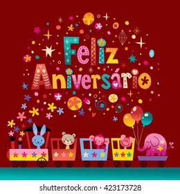 Feliz Aniversario Portuguese Happy Birthday card