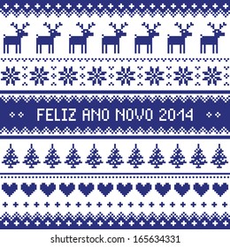 Feliz Ano Novo 2014 - protuguese happy new year pattern