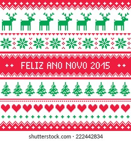 Feliz Ano Novo 2015 - Portuguese happy New Year pattern 