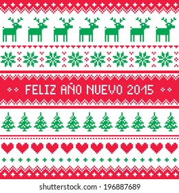 Feliz Ano Nuevo 2015 - Happy New Year in Spanish pattern   