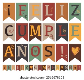 Feliz Cumpleaños, Banner, Flags, Birthday, Spanish language, Celebration, Decoration, Greeting, Festive, Colorful, Party decor, Festive garland, Event decoration,  Lettered flags