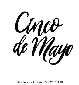 Feliz Cinco de Mayo Challigraphy isolated on white background. Happy Cinco de Mayo.
