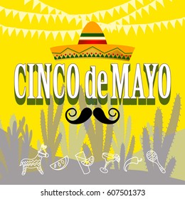 feliz cinco de mayo. Hand made vector illustration