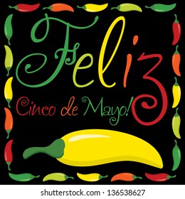 "Feliz Cinco de Mayo" (Happy 5th of May)  card in vector format.