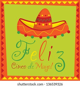 "Feliz Cinco de Mayo" (Happy 5th of May)  card in vector format.