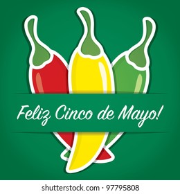 "Feliz Cinco de Mayo" (Happy 5th of May) paper cut out card in vector format.