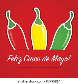 "Feliz Cinco de Mayo" (Happy 5th of May) paper cut out card in vector format.