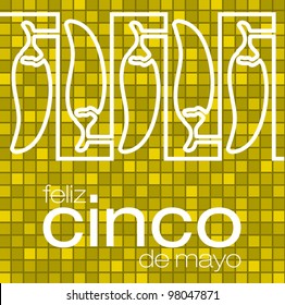 "Feliz Cinco de Mayo" (Happy 5th of May) chilli card in vector format.