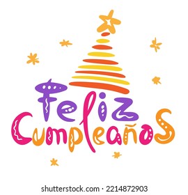 Feliz Compleanos Vector Template Design Illustration. Anniversary greeting card.