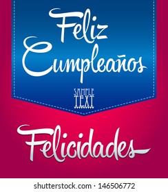 Feliz Cumpleanos - happy birthday spanish text - vector lettering