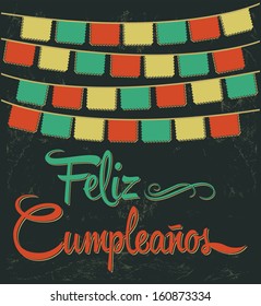 Feliz Cumpleanos - happy birthday spanish text - vector lettering