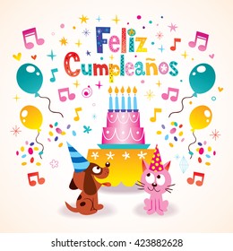 Feliz Cumpleanos - Happy Birthday in Spanish greeting card