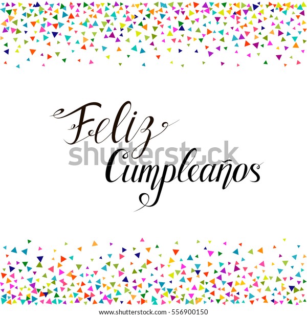 Feliz Cumpleanos Happy Birthday Translated Spanish Stock Vector ...