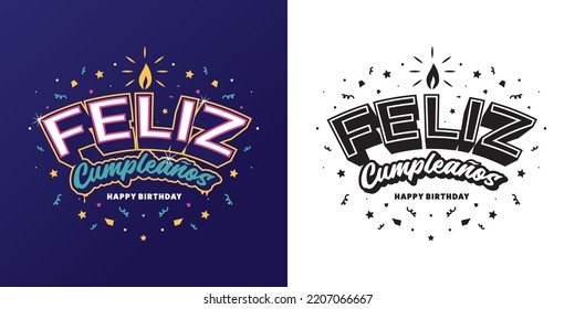 Feliz cumpleanos happy birthday, written in spanish language