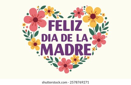 Feliz Día De La Madre Illustration with Celebrating Happy Mother Day in Flat Cartoon