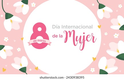 Happy Women's Day lettering in Spanish (Feliz Día de la Mujer