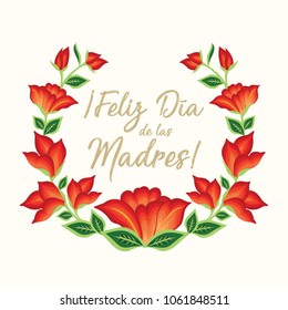 Feliz Día de las Madres (Happy Mother’s Day in Spanish) Floral Greeting Card – Copy Space