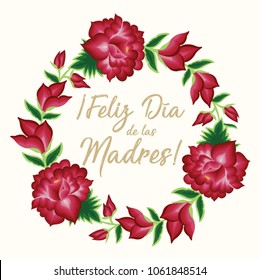 Feliz Día de las Madres (Happy Mother’s Day in Spanish) Floral Greeting Card – Copy Space