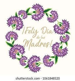 Feliz Día de las Madres (Happy Mother’s Day in Spanish) Floral Greeting Card – Copy Space