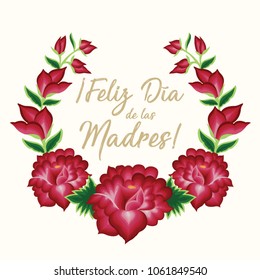 Feliz Día de las Madres (Happy Mother’s Day in Spanish) Floral Greeting Card – Copy Space