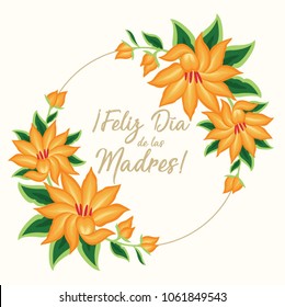 Feliz Día de las Madres (Happy Mother’s Day in Spanish) Floral Greeting Card – Copy Space