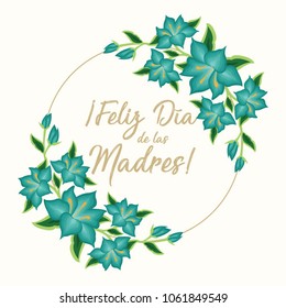 Feliz Día de las Madres (Happy Mother’s Day in Spanish) Floral Greeting Card – Copy Space