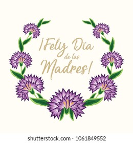 Feliz Día de las Madres (Happy Mother’s Day in Spanish) Floral Greeting Card – Copy Space