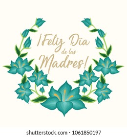 Feliz Día de las Madres (Happy Mother’s Day in Spanish) Floral Greeting Card – Copy Space