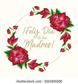 Feliz Día de las Madres (Happy Mother’s Day in Spanish) Floral Greeting Card – Copy Space