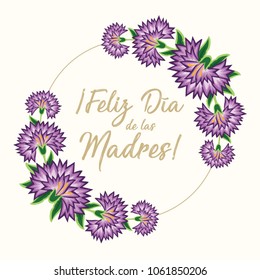 Feliz Día de las Madres (Happy Mother’s Day in Spanish) Floral Greeting Card – Copy Space