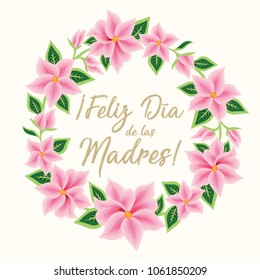 Feliz Día de las Madres (Happy Mother’s Day in Spanish) Floral Greeting Card – Copy Space