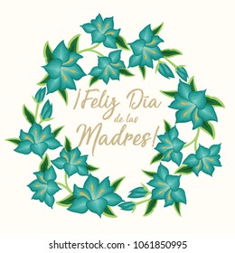 Feliz Día de las Madres (Happy Mother’s Day in Spanish) Floral Greeting Card – Copy Space