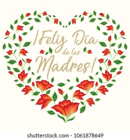 Feliz Día de las Madres (Happy Mother’s Day in Spanish) Floral Greeting Card – Copy Space