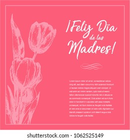 Feliz Día de las Madres (Happy Mother’s Day in Spanish) Tulip Flowers Greeting Card – Copy Space