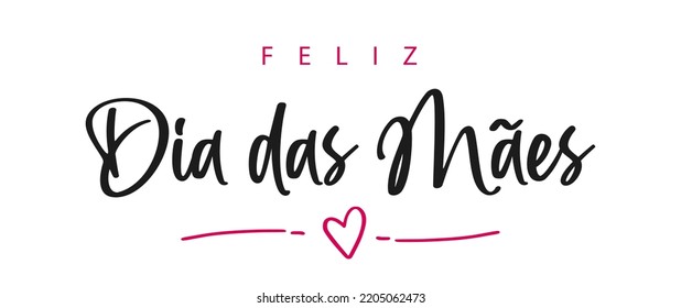 Feliz Dia das Mães, Portuguese text. Happy mother's Day. Vector illustration