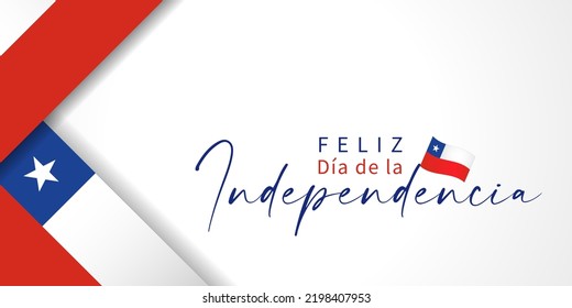 Feliz Dia de la Independencia, translation from spanish: Happy Independence Day Chile. Traditional Chilean celebration. Vector flags banner