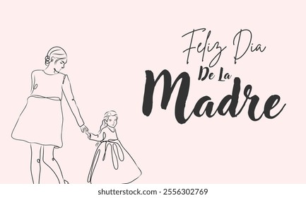 Feliz dia De La Madre Happy Mothers Day in Spanish