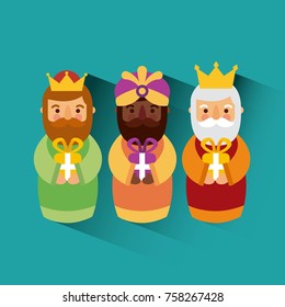 feliz dia de los reyes three magic kings bring presents to jesus