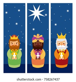 feliz dia de los reyes three magic kings bring presents to jesus