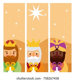 feliz dia de los reyes three magic kings bring presents to jesus