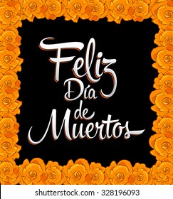 Feliz dia de muertos - Happy day of the death spanish text - Print Flower